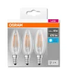OSRAM Base LED gyertya izzó, átlátszó üveg búra, E14 foglalat, 4W, 4000K, 470lm, hideg fehér