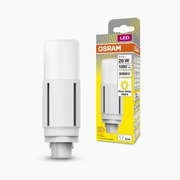 OSRAM Dulux D VT LED kompakt fénycső, matt búra, G24d, 9,5W, 1080lm, 3000K meleg fehér, 132mm