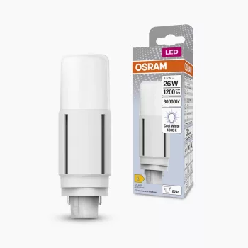 OSRAM Dulux D VT LED kompakt fénycső, matt búra, G24d, 9,5W, 1200lm, 4000K semleges fehér, 132mm