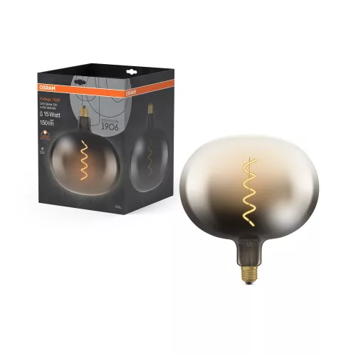OSRAM Vintage 1906 LED Globe izzó, füst üveg búra, E27 foglalat, 4,5W, 150lm, 1800K, 220mm átmérő