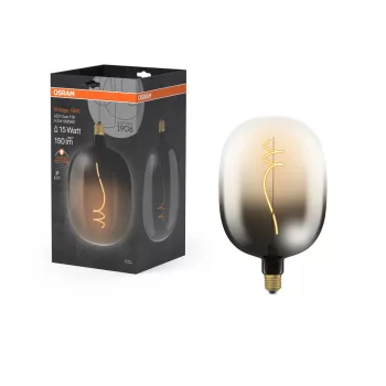 OSRAM Vintage 1906 LED izzó, gömb forma, üveg búra, füst E27, 4,5W, 150lm, 1800K extra meleg fehér