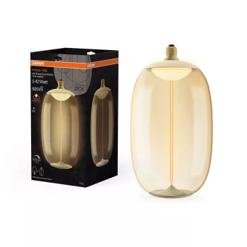 OSRAM Vintage 1906 dimmelhető LED ellipszoid izzó, üveg, E27, 12W, 500lm, 1800K, 200mm, filament