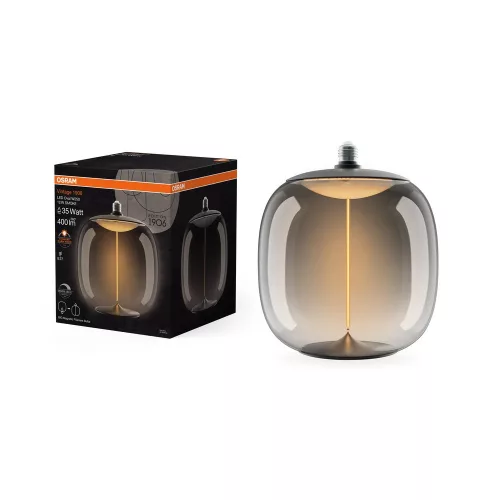 OSRAM Vintage 1906 dimmelhető LED ovális izzó, füst üveg búra, E27, 12W, 400lm, 1800K, filament