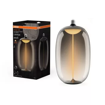 OSRAM Vintage 1906 dimmelhető LED ellipszoid izzó, füst üveg, E27, 12W, 300lm, 1800K, 200mm