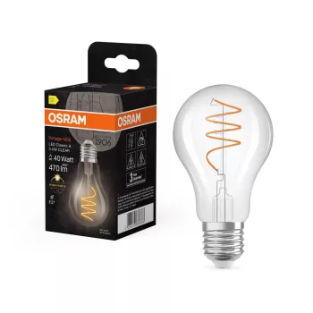 OSRAM Vintage 1906 LED izzó, classic forma, üveg búra, E27 foglalat, 3,4W, 470lm, 2700K meleg fehér