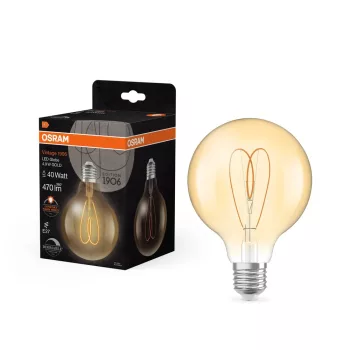 OSRAM Vintage 1906 LED Globe izzó arany üveg, E27 foglalat, 4,9W, 2200K, 470lm, 95mm átmérő