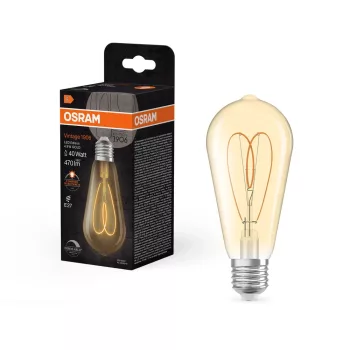 OSRAM Vintage 1906 dimmelhető LED izzó Edison forma, arany üveg E27, 4,9W, 470lm, 2200K extra meleg