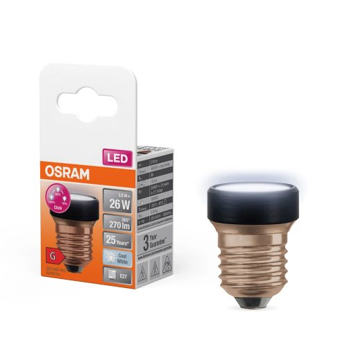 OSRAM FLAT LED izzó, flat forma, matt plasztik búra, E27 foglalat, 3,5W, 270lm, 4000K semleges fehér