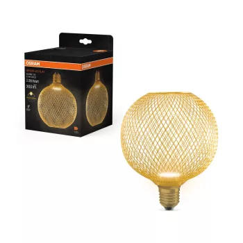 OSRAM DECOR FLAT LED gömb dekoratív izzó, fém házas, E27 foglalat, 3,5W, 300lm, 2700K, A-verzió