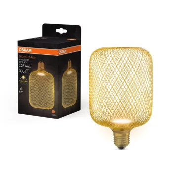 OSRAM DECOR FLAT LED négyzetes dekoratív izzó, fém házas, E27 foglalat, 3,5W, 300lm, 2700K, A-típus
