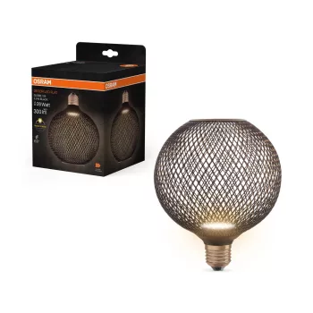 OSRAM DECOR FLAT LED gömb dekoratív izzó, fém házas, E27 foglalat, 3,5W, 300lm, 2700K, B-verzió