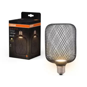 OSRAM DECOR FLAT LED négyzetes dekoratív izzó, fém házas, E27 foglalat, 3,5W, 300lm, 2700K, B-típus