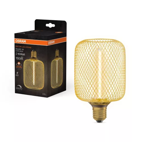 OSRAM DECOR STRAW dimmelhető LED izzó, szálizzó forma, üveg, E27, 3,5W, 150lm, 1800K extra meleg feh