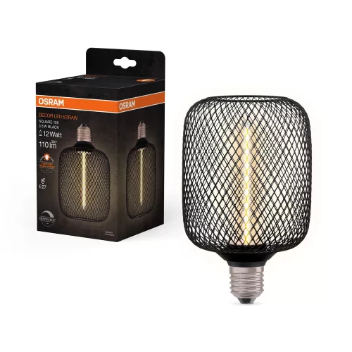 OSRAM DECOR STRAW dimmelhető LED izzó, szálizzó forma, üveg, E27, 3,5W, 110lm, 1800K extra meleg feh