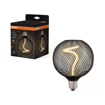 OSRAM DECOR SPIRAL dimmelhető LED izzó, spirál forma, gömb üveg, E27, 3,5W, 130lm, 1800K extra meleg