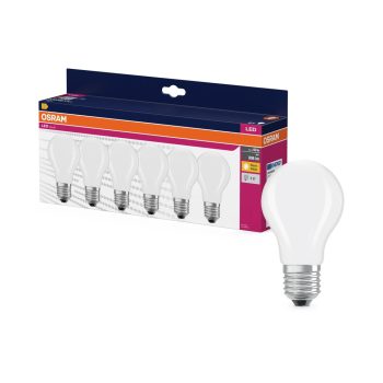 OSRAM Retrofit LED classic izzó, matt plasztik búra, E27 foglalat, 7W, 806lm, 2700K meleg fehér, 6db
