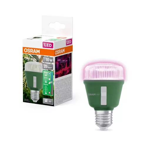 OSRAM növénynevelő LED fénycső, cső forma, átlátszó üveg búra, E27 foglalat, 10W, 330lm