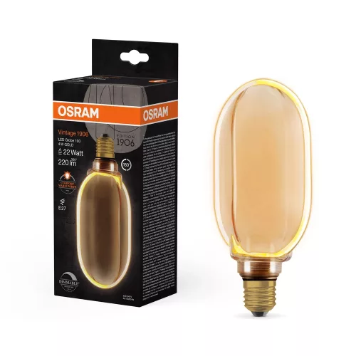 OSRAM Vintage 1906 LED globe izzó, arany üveg búra, E27 foglalat, 4W, 1800K, 220lm, meleg fehér