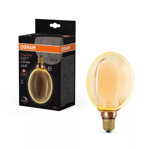 OSRAM Vintage 1906 LED Globe izzó arany üveg, E27 foglalat, 4W, 1800K, 220lm, 130mm átmérő
