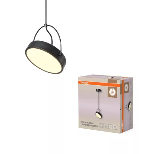 OSRAM Dekor LED függesztett lámpa, beltéri, fekete, 590 lm, 12 W, 3000 K, acél, IP20, átmérő: 230 mm, hossz: 1500 mm ( 4058075846524 )