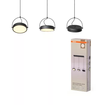   OSRAM Dekor LED 3 × függesztett lámpa, beltéri, fekete, 1250 lm, 36 W, 3000 K, acél, IP20, hossz: 1500 mm ( 4058075846562 )
