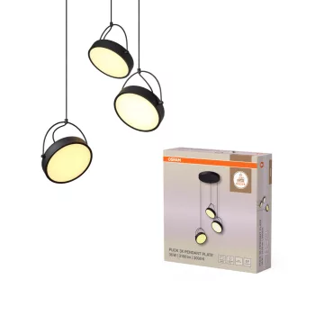   OSRAM Dekor LED 3 × függesztett lámpa, beltéri, fekete, 1250 lm, 36 W, 3000 K, acél, IP20, átmérő: 540 mm, hossz: 1500 mm ( 4058075846586 )
