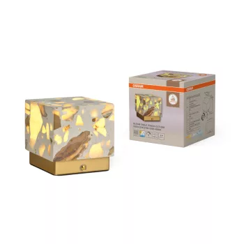   OSRAM Dekor Csillanás LED asztali lámpa, beltéri, bézs, 40 lm, 2 W, 2700 K / 3300 K / 4500 K, terrazzo, IP20, magasság: 100 mm, dimmelhető ( 4058075846821 )
