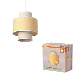   OSRAM Dekor Tekercs függő lámpa, beltéri, bézs, E27, rafia és vászon és acél, IP20, átmérő: 350 mm, hossz: 1420 mm ( 4058075846845 )