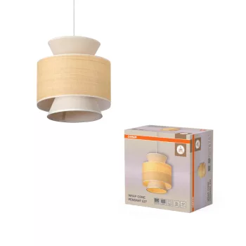   OSRAM Dekor Tekercs függő lámpa, beltéri, bézs, E27, rafia és vászon és acél, IP20, átmérő: 350 mm, hossz: 1420 mm ( 4058075846869 )