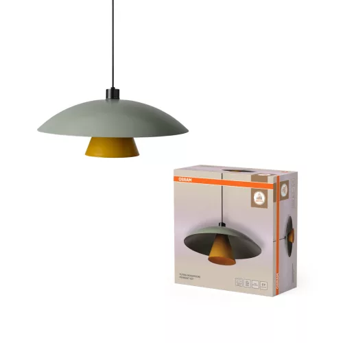 OSRAM Dekor Gomba függő lámpa, beltéri, sárga, zöld, E27, acél, IP20, átmérő: 500 mm, hossz: 1860 mm ( 4058075846944 )