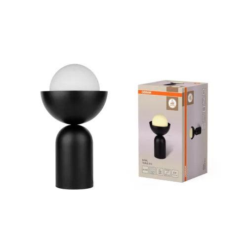OSRAM Dekor Tál asztali lámpa, beltéri, fekete, E14, acél, IP20, átmérő: 200 mm, magasság: 365 mm ( 4058075847064 )