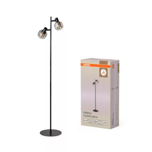 OSRAM Dekor Szentjánosbogár álló lámpa, beltéri, fekete, 2 × E14, acél, IP20, magasság: 1400 mm ( 4058075847125 )