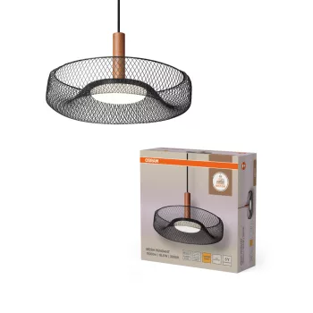   OSRAM Dekor Drótháló LED függő lámpa 3000 K, beltéri, fekete, 1160 lm, 18,5 W, 3000 K, acél és gumifa, IP20, átmérő: 400 mm, hossz: 1200 mm ( 4058075847422 )