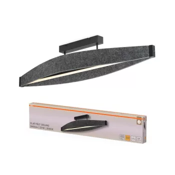   OSRAM Dekor Lapos filc LED mennyezeti lámpa 3000 K, beltéri, sötétszürke, 800 lm, 23 W, 3000 K, filc és alumínium, IP20, magasság: 1000 mm ( 4058075847484 )
