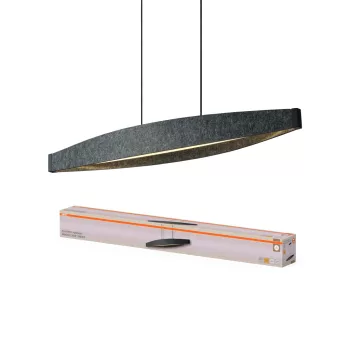   OSRAM Dekor Lapos filc LED függő lámpa, beltéri, sötétszürke, 800 lm, 23 W, 3000 K, filc és alumínium, IP20, hossz: 1500 mm ( 4058075847507 )