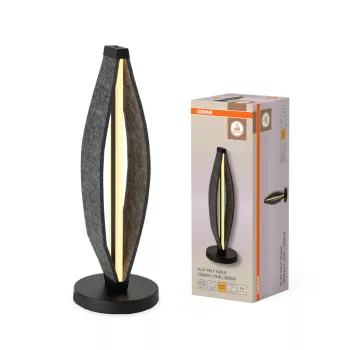   OSRAM Dekor Lapos filc LED asztali lámpa, beltéri, sötétszürke, 350 lm, 13 W, 3000 K, filc és alumínium, IP20, átmérő: 180 mm, magasság: 525 mm ( 4058075847521 )
