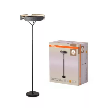   OSRAM Dekor Ívelt filc LED álló lámpa, beltéri, sötétszürke, 1000 lm, 33 W, 3000 K, filc és alumínium, IP20, átmérő: 430 mm, magasság: 1500 mm ( 4058075847644 )