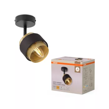   OSRAM Decor Hornet fali állítható spot lámpa 1 fejes, beltéri, arany, fekete, E14, acél és polyester cotton, IP20, hossz: 145 mm ( 4058075847743 )