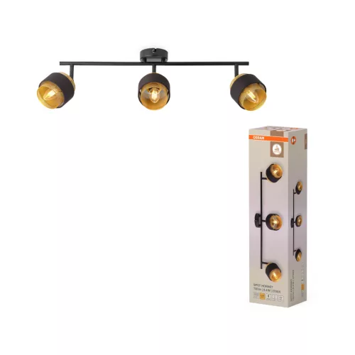 OSRAM Dekor Hornet mennyezeti spot lámpa 3 fejes, beltéri, arany, fekete, E14, acél és polyester cotton, IP20, hossz: 625 mm ( 4058075847781 )