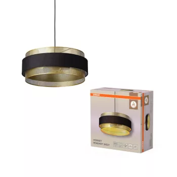   OSRAM Dekor Hornet függő lámpa, beltéri, arany, fekete, 3 × E27, acél és polyester cotton, IP20, átmérő: 500 mm, hossz: 1500 mm ( 4058075847866 )