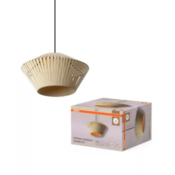   OSRAM Dekor csíkos függő lámpa, beltéri, bézs, E27, acél és polyester, IP20, átmérő: 305 mm, hossz: 1200 mm ( 4058075847941 )