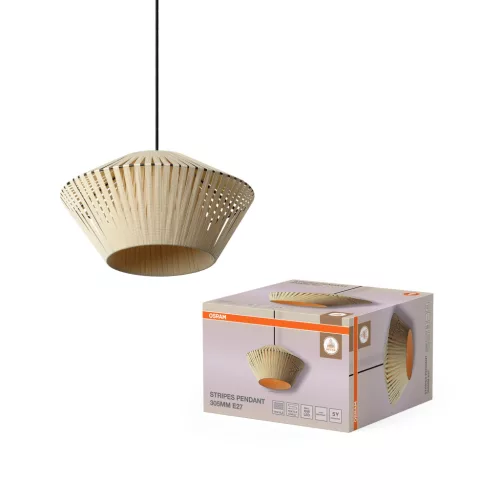 OSRAM Dekor csíkos függő lámpa, beltéri, bézs, E27, acél és polyester, IP20, átmérő: 305 mm, hossz: 1200 mm ( 4058075847941 )