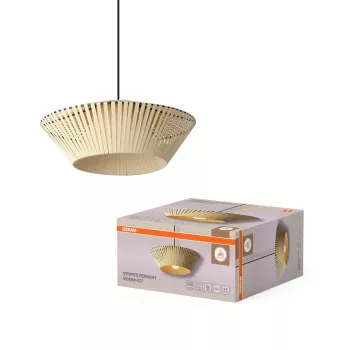   OSRAM Dekor csíkos függő lámpa, beltéri, bézs, E27, acél és polyester, IP20, átmérő: 405 mm, hossz: 1200 mm ( 4058075847965 )
