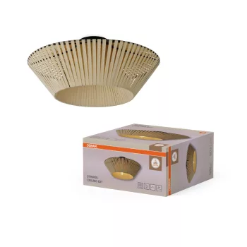   OSRAM Dekor csíkos mennyezeti lámpa, beltéri, bézs, E27, acél és polyester, IP20, átmérő: 405 mm ( 4058075847989 )