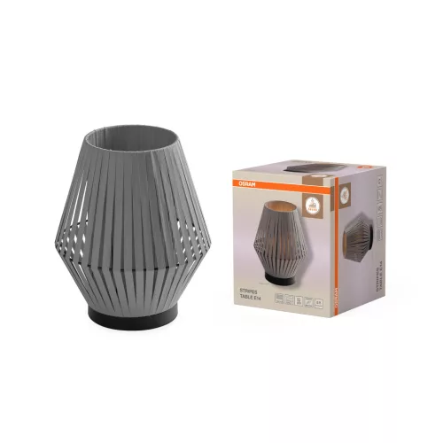 OSRAM Dekor csíkos asztali lámpa, beltéri, sötétszürke, E14, acél és polyester, IP20, átmérő: 205 mm, magasság: 245 mm ( 4058075848108 )