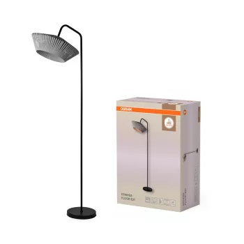   OSRAM Dekor csíkos álló lámpa, beltéri, sötétszürke, E27, acél és polyester, IP20, magasság: 1640 mm ( 4058075848122 )