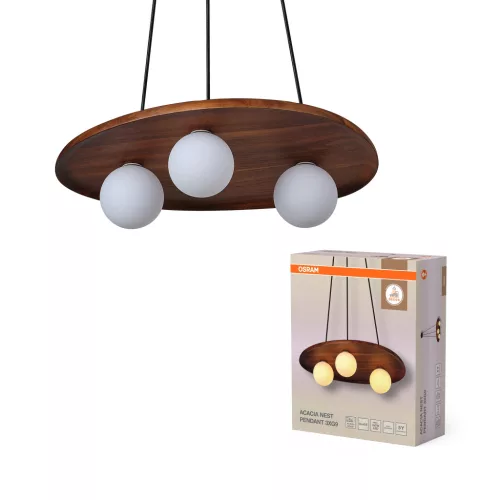 OSRAM Dekor fészek függő lámpa, beltéri, fa dekor, G9, Acacia wood, IP20, hossz: 1500 mm ( 4058075848207 )