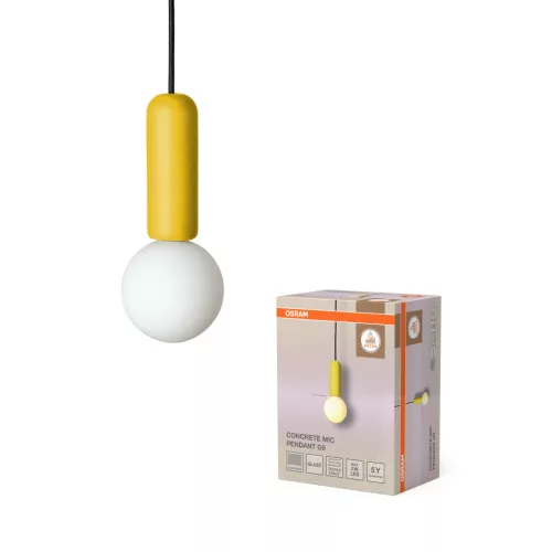 OSRAM Dekor beton mikrofon függő lámpa, beltéri, sárga, G9, beton, IP20, átmérő: 100 mm, hossz: 1200 mm ( 4058075848306 )