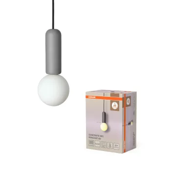   OSRAM Dekor beton mikrofon függő lámpa, beltéri, sötétszürke, G9, beton, IP20, átmérő: 100 mm, hossz: 1200 mm ( 4058075848320 )