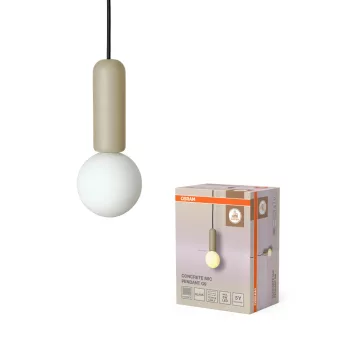   OSRAM Dekor beton mikrofon függő lámpa, beltéri, bézs, G9, beton, IP20, átmérő: 100 mm, hossz: 1200 mm ( 4058075848368 )